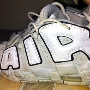 Nike White and Black Sneakers with Bold Retro Design